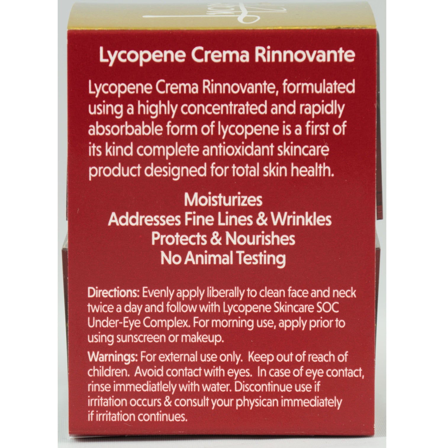 One 30 Ml Jar Lycopene Crema Rinnovante - Anti-Aging Cream, European Fashion Models Favorite with Astaxanthin, Hyaluronic Acid, with 20 Natural Organic Botanicals